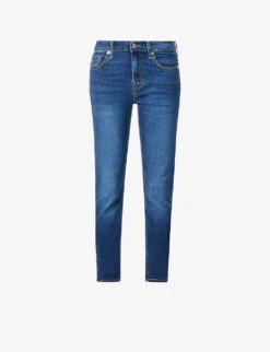 7 For All Mankind B(air) Whiskered Skinny-leg Mid-rise Stretch-denim Jeans
