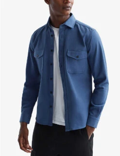 Reiss Arlo Patch-pocket Cotton Overshirt 7 Reiss Arlo Patch-pocket Cotton Overshirt -Selfridges Store R03958187 AIRFORCEBLUE ALT02