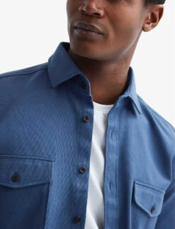 Reiss Arlo Patch-pocket Cotton Overshirt 9 Reiss Arlo Patch-pocket Cotton Overshirt -Selfridges Store R03958187 AIRFORCEBLUE ALT04