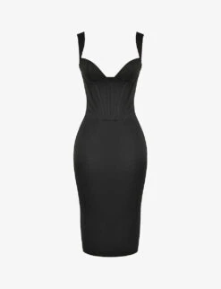 Fiorella Corseted Satin Midi Dress