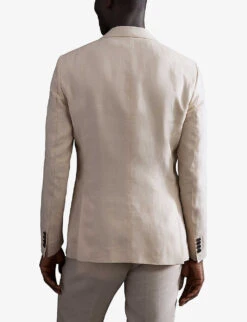 Reiss Kin Slim-fit Single-breasted Linen Blazer -Selfridges Store R03962187 STONE ALT03