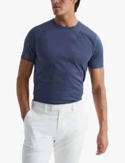 Reiss Caspian Regular-fit Cotton-jersey T-shirt -Selfridges Store R03962229 BLUENIGHT ALT02
