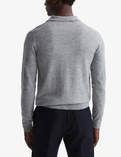 Reiss Robertson Merino-wool Polo Shirt -Selfridges Store R03962244 SOFTGREYMOULI ALT03