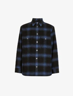 AllSaints Rotation Checked Oversized Woven Overshirt