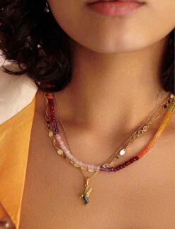 Freedom Blue Hummingbird 22ct Yellow Gold-plated Sterling Silver Necklace 7 Freedom Blue Hummingbird 22ct Yellow Gold-plated Sterling Silver Necklace -Selfridges Store R03965022 GOLD ALT03