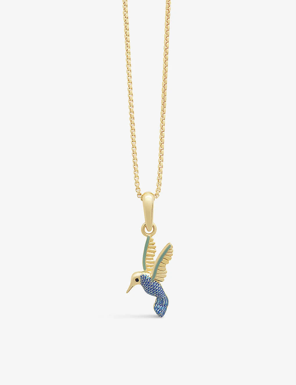 Freedom Blue Hummingbird 22ct Yellow Gold-plated Sterling Silver Necklace 1 Freedom Blue Hummingbird 22ct Yellow Gold-plated Sterling Silver Necklace