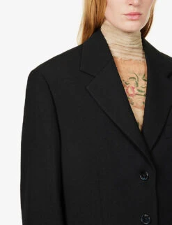 Acne Studios Juylie Single-breasted Woven Blazer 9 Acne Studios Juylie Single-breasted Woven Blazer -Selfridges Store R03969369 BLACK ALT04