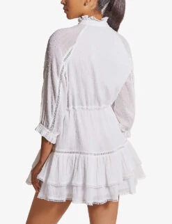 By Malina Denisa Filled Cotton Mini Dress -Selfridges Store R03973262 WHITE ALT03