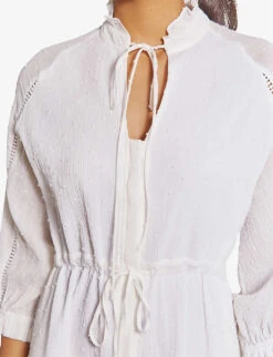 By Malina Denisa Filled Cotton Mini Dress -Selfridges Store R03973262 WHITE ALT04