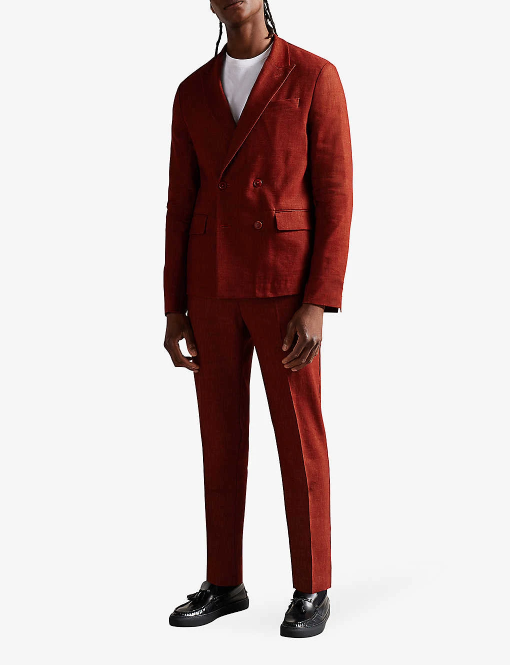 Ted Baker Shutton Double-breasted Wool And Linen-blend Blazer 2 Ted Baker Shutton Double-breasted Wool And Linen-blend Blazer - Image 2