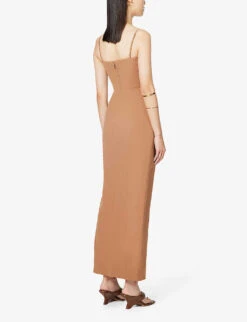Jaida Square-neck Corseted Woven Maxi Dress -Selfridges Store R03980357 TOAST ALT03