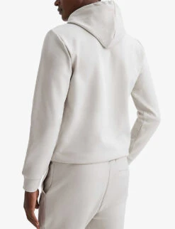 Reiss Fabien R Logo-embroidered Stretch-woven Hoody -Selfridges Store R03980731 OFFWHITE ALT03