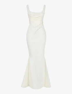 Emilie Cowl-neckline Satin Bridal Gown