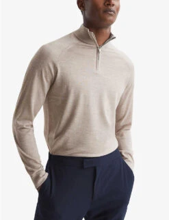 Reiss Sierra Funnel-neck Wool And Silk-blend Jumper -Selfridges Store R03988069 OATMEAL ALT02