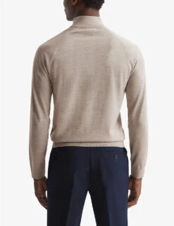 Reiss Sierra Funnel-neck Wool And Silk-blend Jumper -Selfridges Store R03988069 OATMEAL ALT03