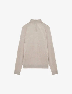 Reiss Sierra Funnel-neck Wool And Silk-blend Jumper