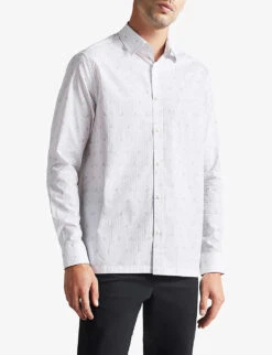 Ted Baker Mervil Dog-print Cotton Shirt -Selfridges Store R03995500 WHITE ALT02