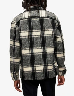 AllSaints Honshu Check-pattern Zipped Woven Jacket -Selfridges Store R04002972 JETBLACKECRU ALT03