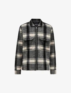 AllSaints Honshu Check-pattern Zipped Woven Jacket