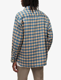 AllSaints Adria Oversized Checked Woven Shirt -Selfridges Store R04002974 PINK ALT03