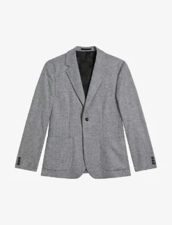 Ted Baker Yarm Single-breasted Virgin-wool Blend Flannel Blazer