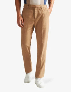 Ted Baker Badsey Slim-leg Mid-rise Wool-blend Trousers -Selfridges Store R04003723 CAMEL ALT02