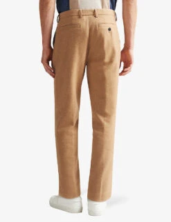 Ted Baker Badsey Slim-leg Mid-rise Wool-blend Trousers -Selfridges Store R04003723 CAMEL ALT03
