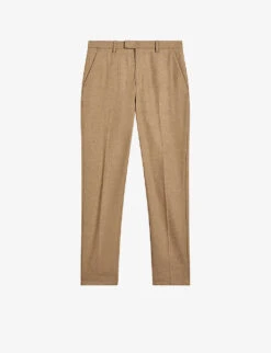 Ted Baker Badsey Slim-leg Mid-rise Wool-blend Trousers