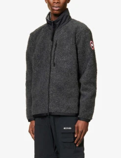 Canada Goose Kelowna Brand-patch Recycled Wool-blend Fleece Jacket -Selfridges Store R04003790 IRONGREY ALT02