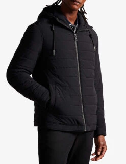 Ted Baker Ovarn Quilted Hooded Stretch-shell Jacket -Selfridges Store R04004481 BLACK ALT02