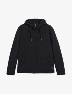 Ted Baker Ovarn Quilted Hooded Stretch-shell Jacket