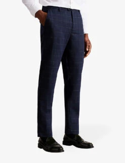 Ted Baker Kimbar Check-design Wool Trousers -Selfridges Store R04004482 NAVY ALT02