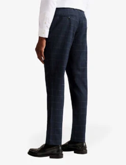 Ted Baker Kimbar Check-design Wool Trousers -Selfridges Store R04004482 NAVY ALT03