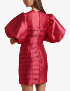 By Malina Cleo Metallic Woven Mini Dress -Selfridges Store R04005536 CHERRY ALT03