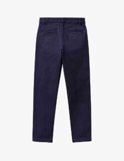 Benetton Slim-fit Stretch-cotton Chinos 6-14 Years -Selfridges Store R04008176 NAVYBLUE ALT02
