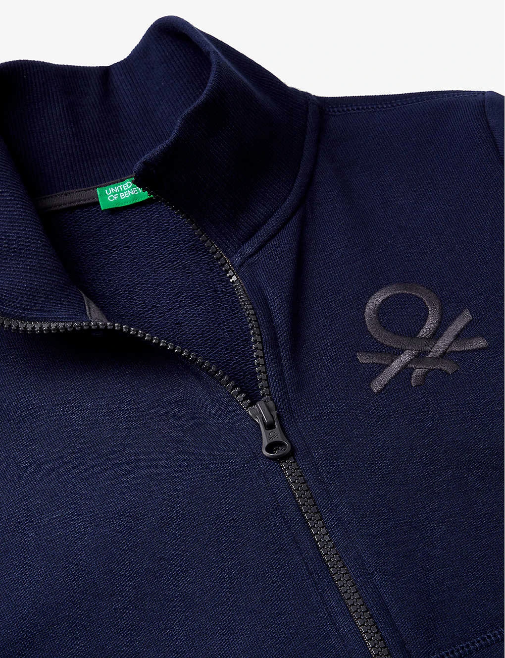 Benetton Logo-embroidered Zipped Cotton-jersey Sweatshirt 6-14 Years 2 Benetton Logo-embroidered Zipped Cotton-jersey Sweatshirt 6-14 Years - Image 2