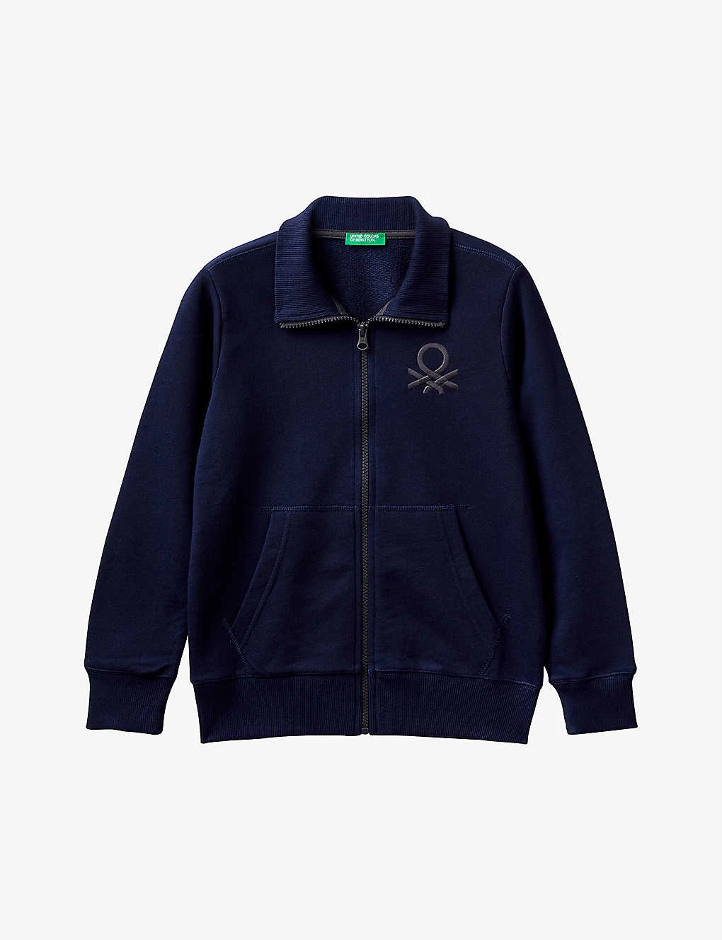 Benetton Logo-embroidered Zipped Cotton-jersey Sweatshirt 6-14 Years 1 Benetton Logo-embroidered Zipped Cotton-jersey Sweatshirt 6-14 Years