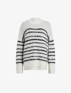 AllSaints Rosa Striped Stretch-woven Jumper