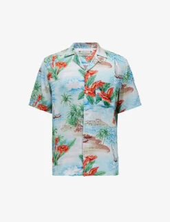 AllSaints Catalina Hawaiian-print Relaxed-fit Woven Shirt