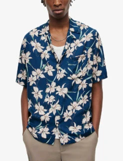 AllSaints Biarritz Floral-print Relaxed-fit Woven Shirt -Selfridges Store R04008776 INK ALT02