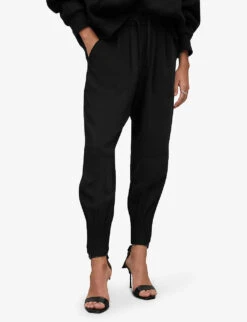 AllSaints Saige Tapered Recycled-polyester Trousers 7 AllSaints Saige Tapered Recycled-polyester Trousers -Selfridges Store R04009285 BLACK ALT02