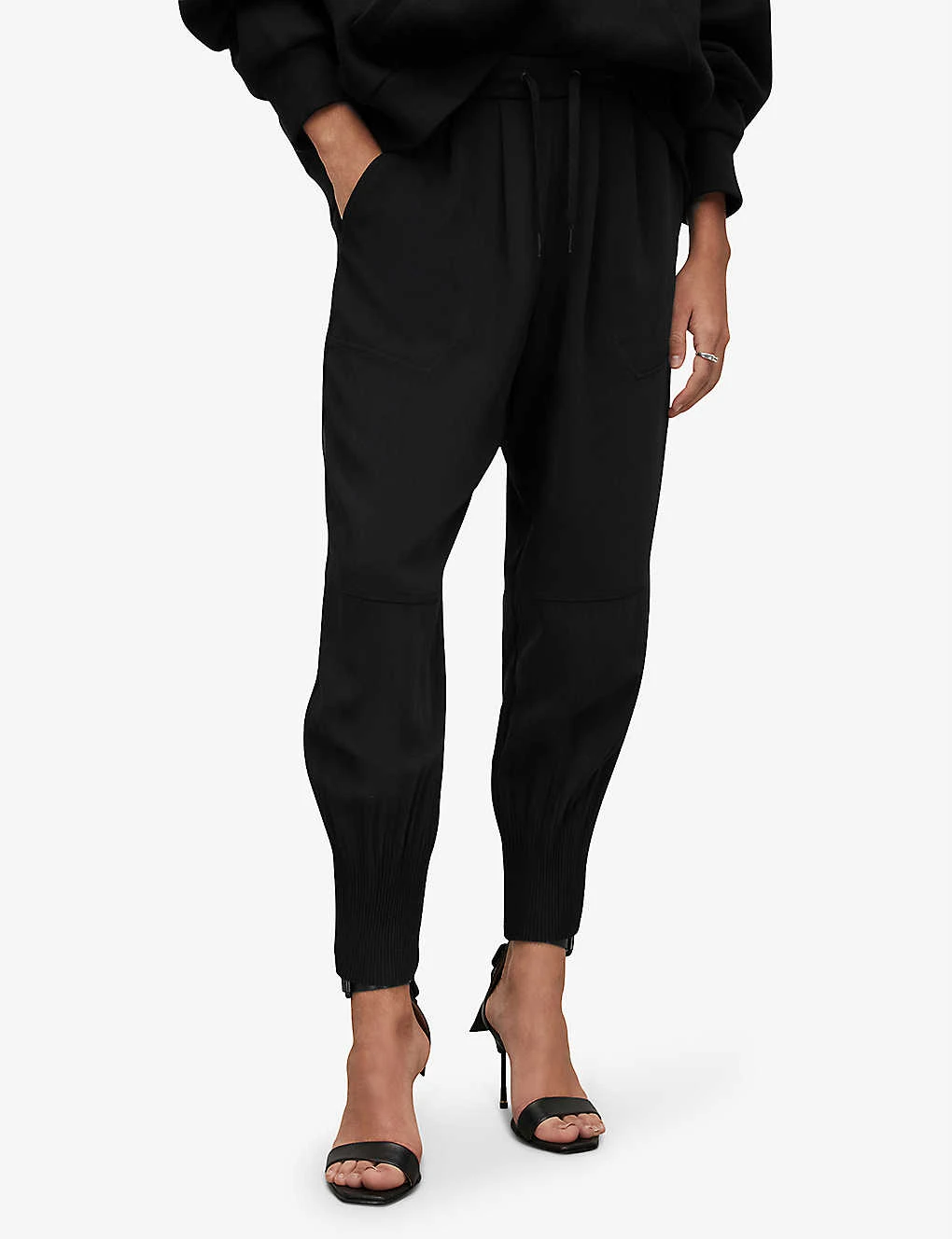 AllSaints Saige Tapered Recycled-polyester Trousers 3 AllSaints Saige Tapered Recycled-polyester Trousers - Image 3