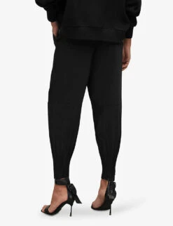 AllSaints Saige Tapered Recycled-polyester Trousers 8 AllSaints Saige Tapered Recycled-polyester Trousers -Selfridges Store R04009285 BLACK ALT03