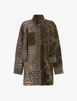 AllSaints Lily Camo-print Longline Cotton Shacket