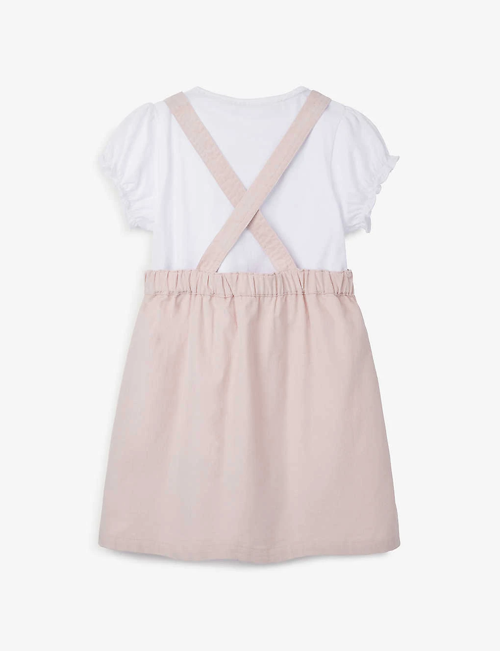 Flower-embroidered Cotton Pinafore And T-shirt Two-piece Set 18 Months - 6 Years 2 Flower-embroidered Cotton Pinafore And T-shirt Two-piece Set 18 Months - 6 Years - Image 2