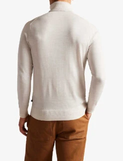 Ted Baker Roll-neck Merino-wool Jumper -Selfridges Store R04010900 ECRU ALT03