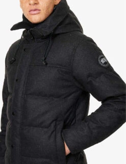 Canada Goose Macmillan Brand-patch Relaxed-fit Recycled-wool Blend-down Hooded Parka -Selfridges Store R04010972 CARBONMELANGE ALT04