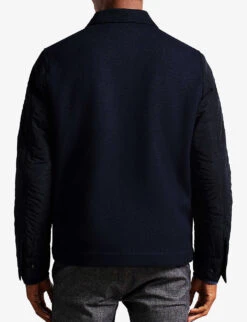 Ted Baker Raby Contrast Sleeve Wool-blend Jacket -Selfridges Store R04011148 NAVY ALT03