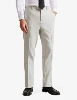 Ted Baker Aclaret Camburn-fit Donegal Wool Trousers -Selfridges Store R04011154 GREYMARL ALT02