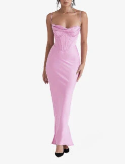 Charmaine Corset Satin Maxi Dress -Selfridges Store R04011195 PINK ALT02